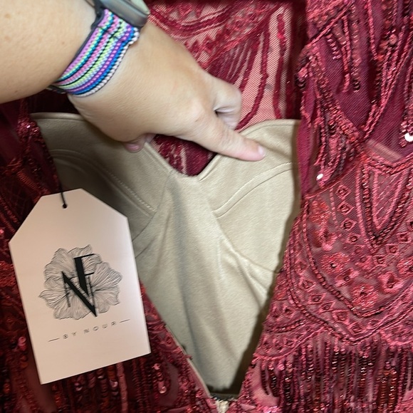 MNM COUTURE
NF BY NOUR N0293 DRESS burgundy - Picture 14 of 17